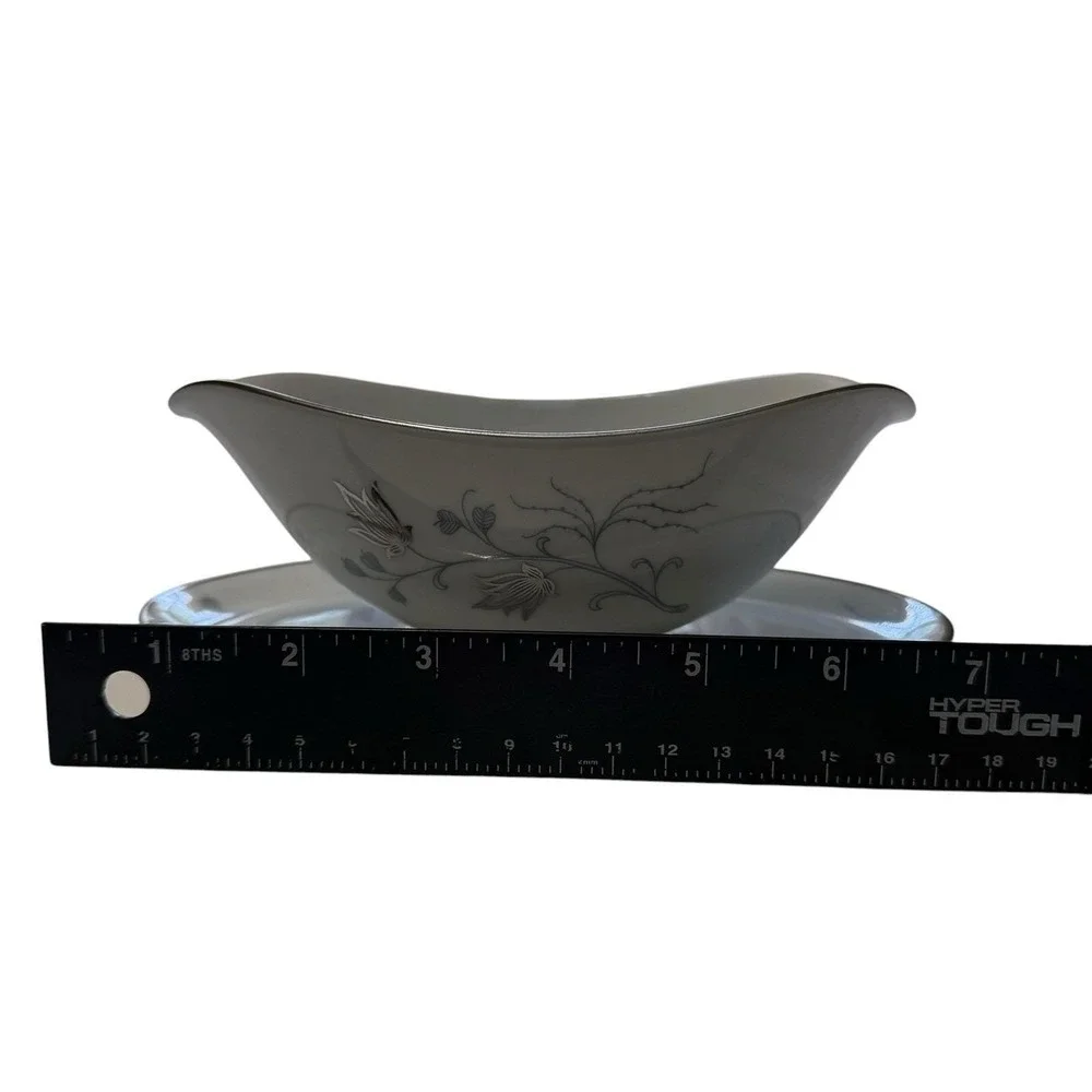 Eschenbach Baronet Silver Arbor Gravy Boat Underplate Bavaria Germany Vintage
